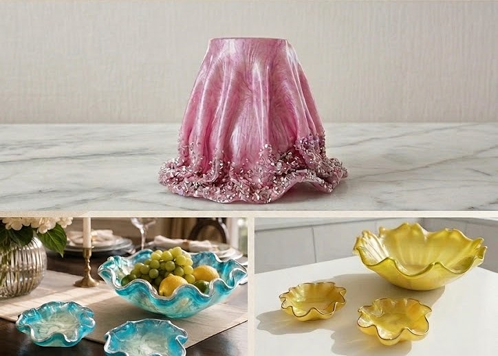 resin slumped and draped resin art workshops Auckland