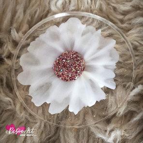 resin art and more white flower coaster