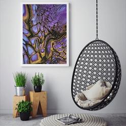acrylic pour in frame